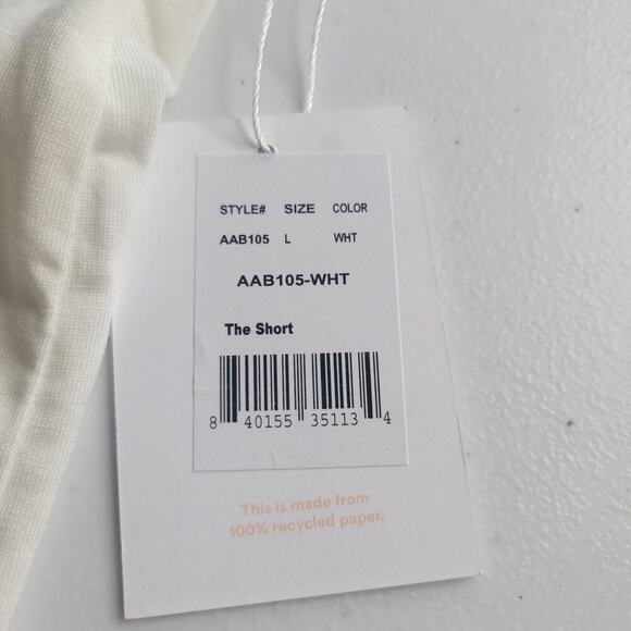 Andie Swim Lounge Shorts Large White EcoBamboo Elastic Waist Swim Coverup NWT - Picture 6 of 7